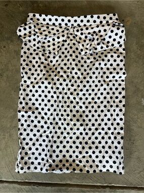 Vintage Grace Karin Black and White Polka Dot Skirt w Bow detail Y2K